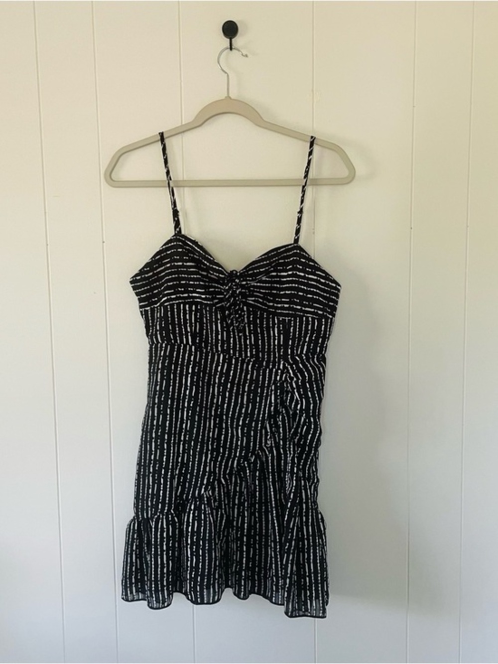 Lena Black and White Striped Mini Dress